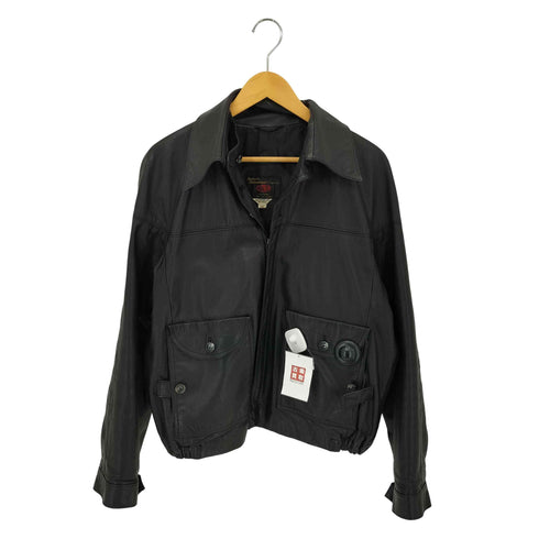 香港製 デタッチャブルカラージップアップ レザージャケット メンズ  42